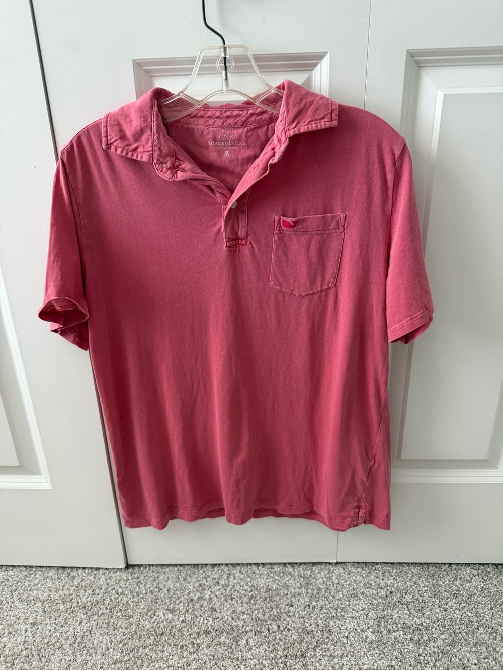 Boys XL Vineyard Vines Classic Pima Jersey Polo Shirt Faded Pink Nantucket